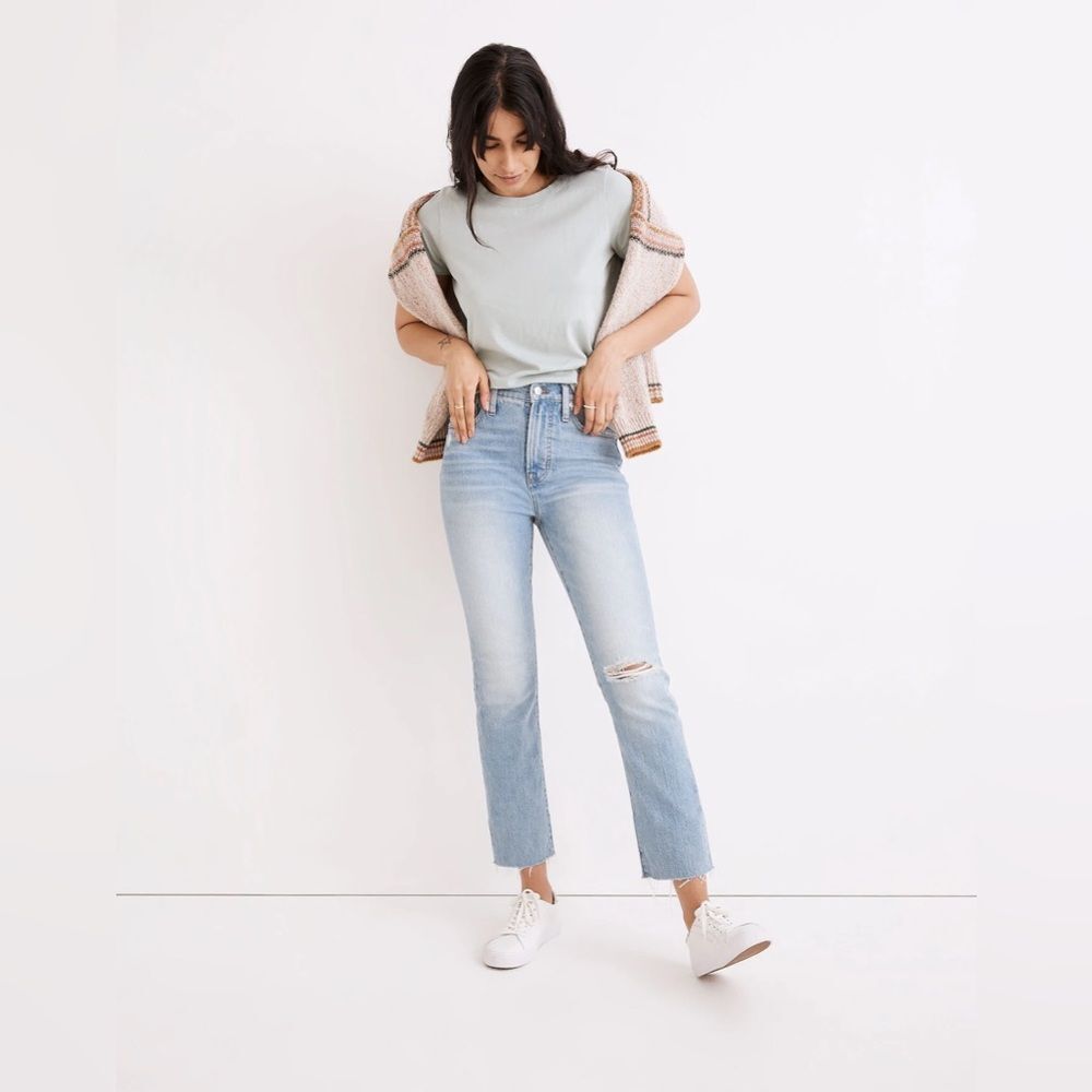 Madewell Women's The Perfect Vintage Raw Hem Jean Destroyed Edition  |  Size: 25